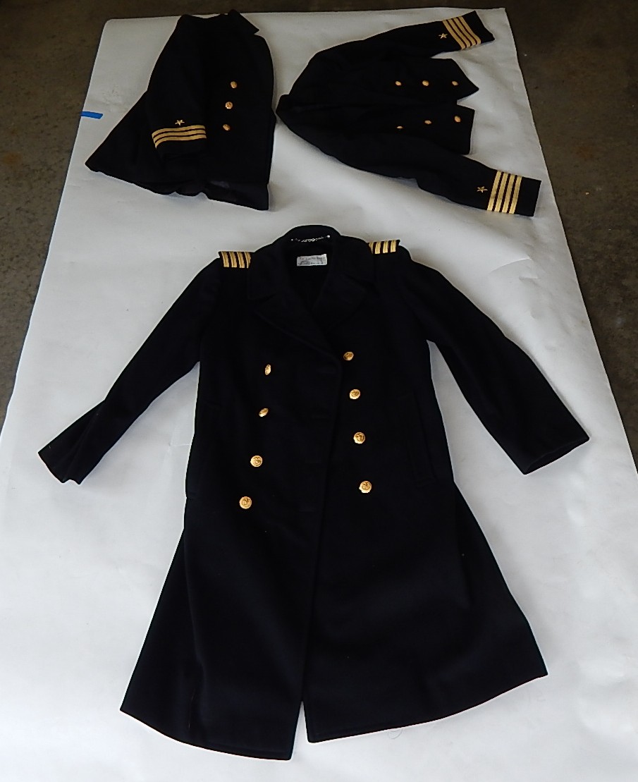 Trio of Coast Guard and Navy Uniform Coats