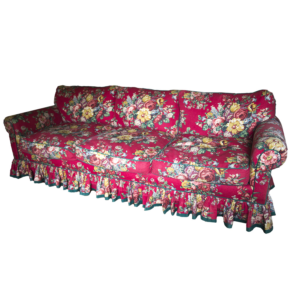 Red Floral Sofa