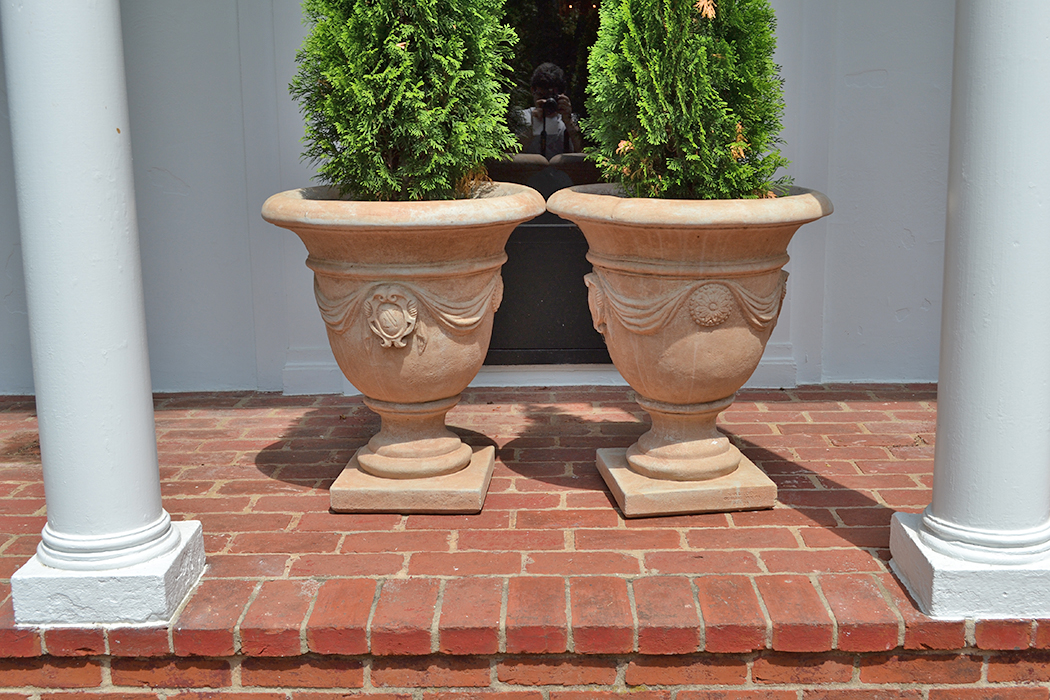 Pair of Concrete Urn Planters