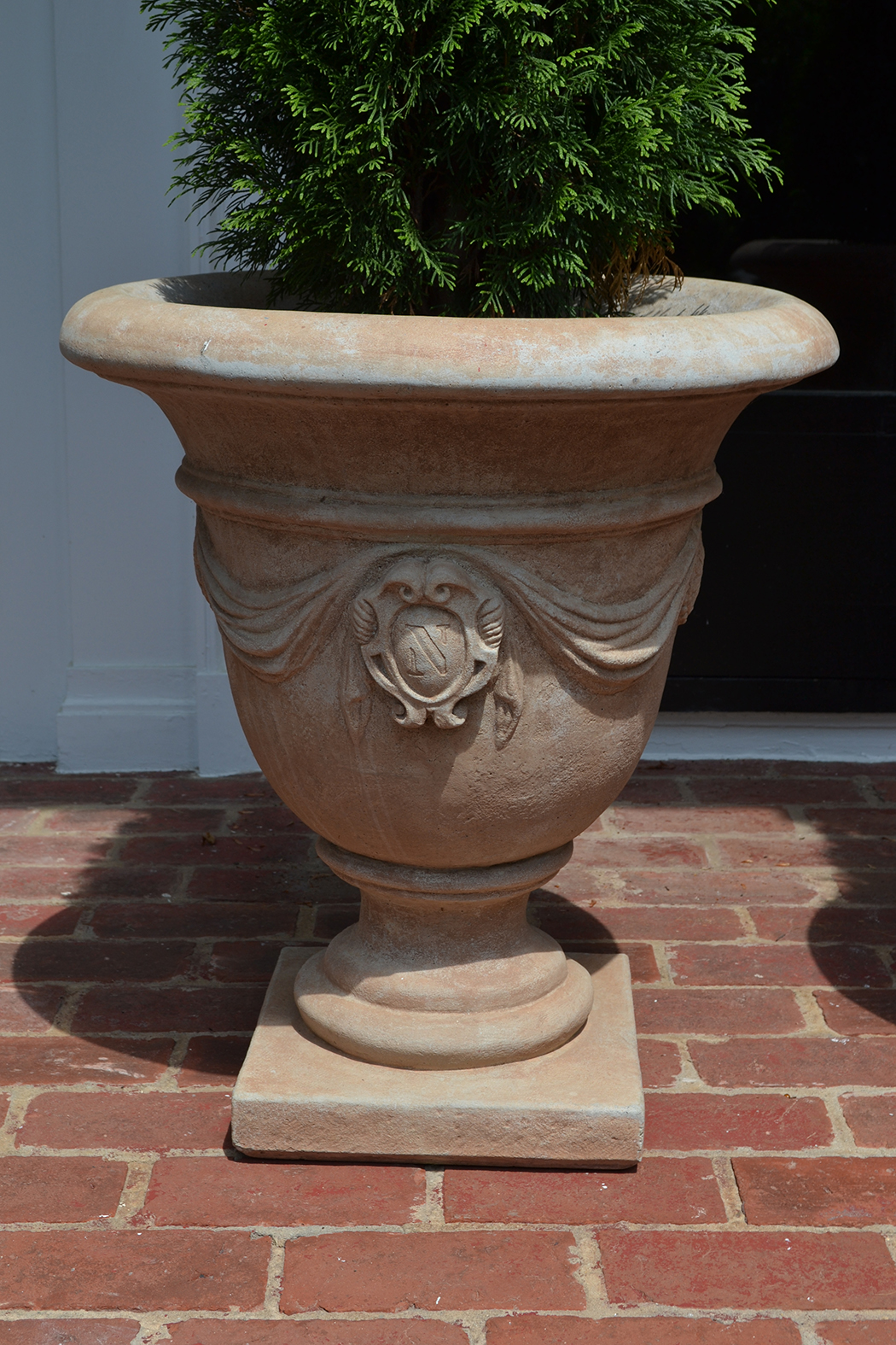 Pair of Concrete Urn Planters