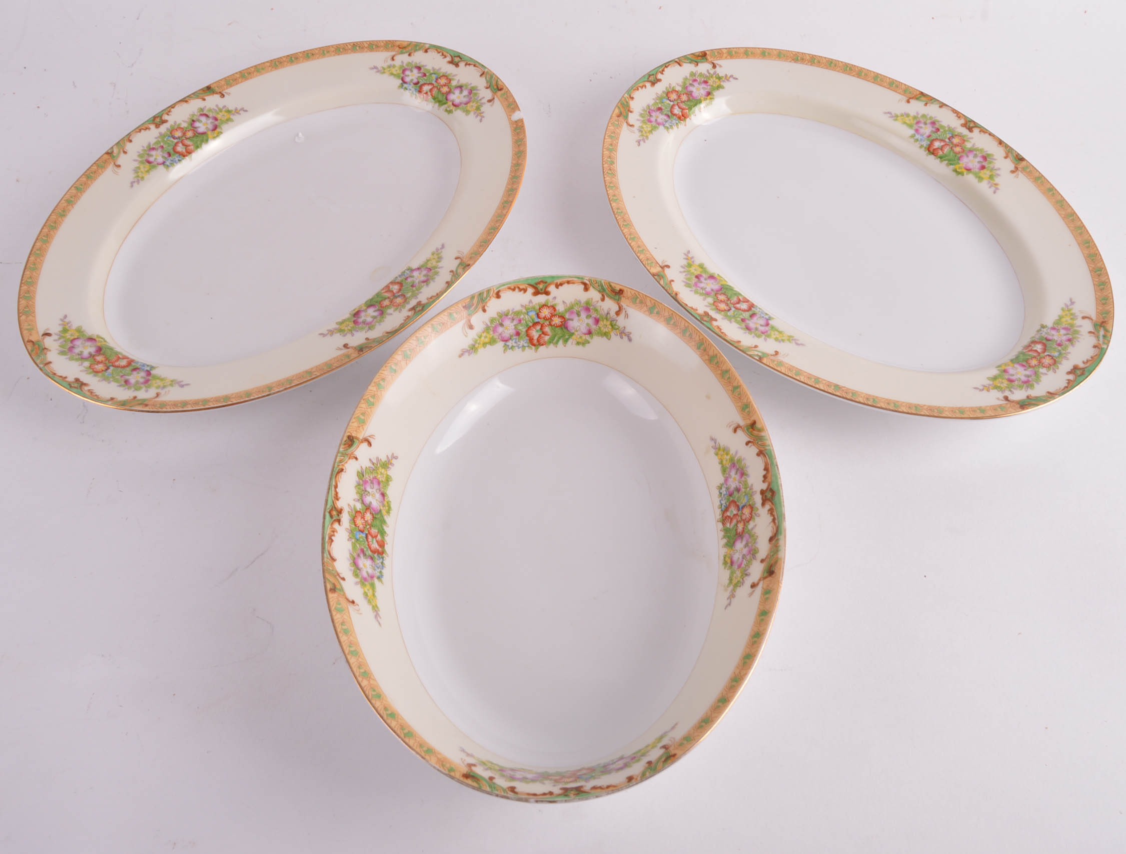 Hand Painted Floral Diamond China Set