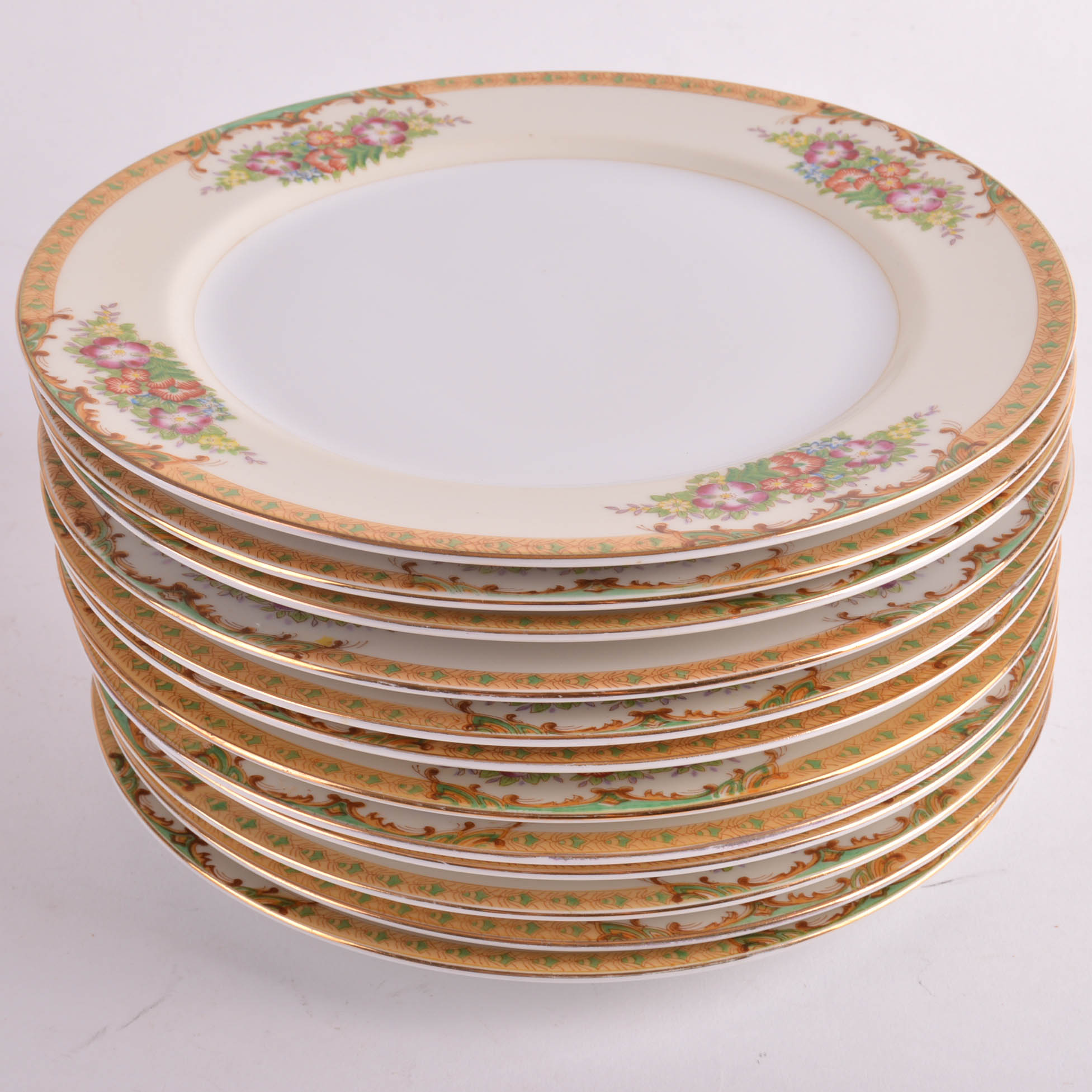 Hand Painted Floral Diamond China Set