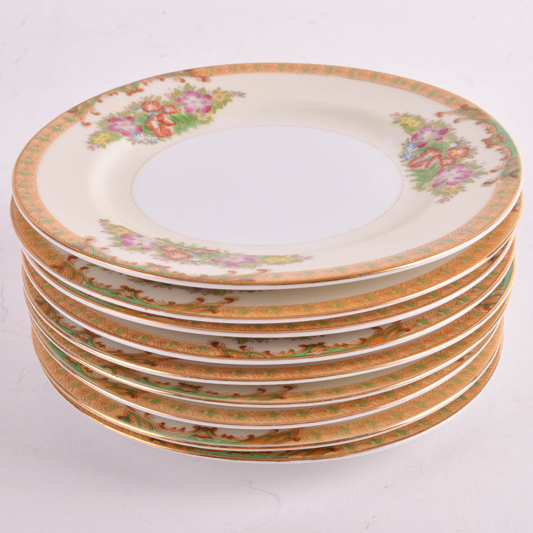 Hand Painted Floral Diamond China Set