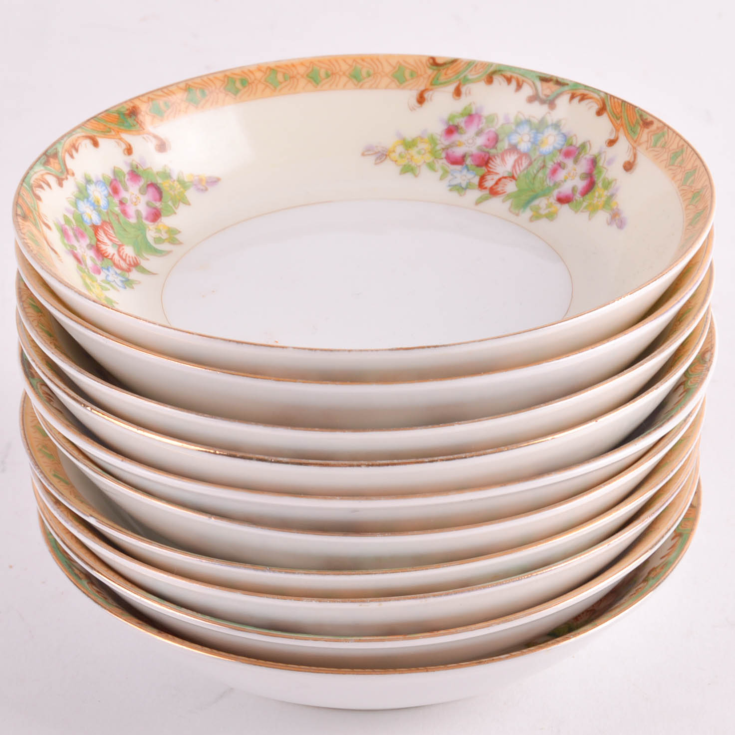 Hand Painted Floral Diamond China Set