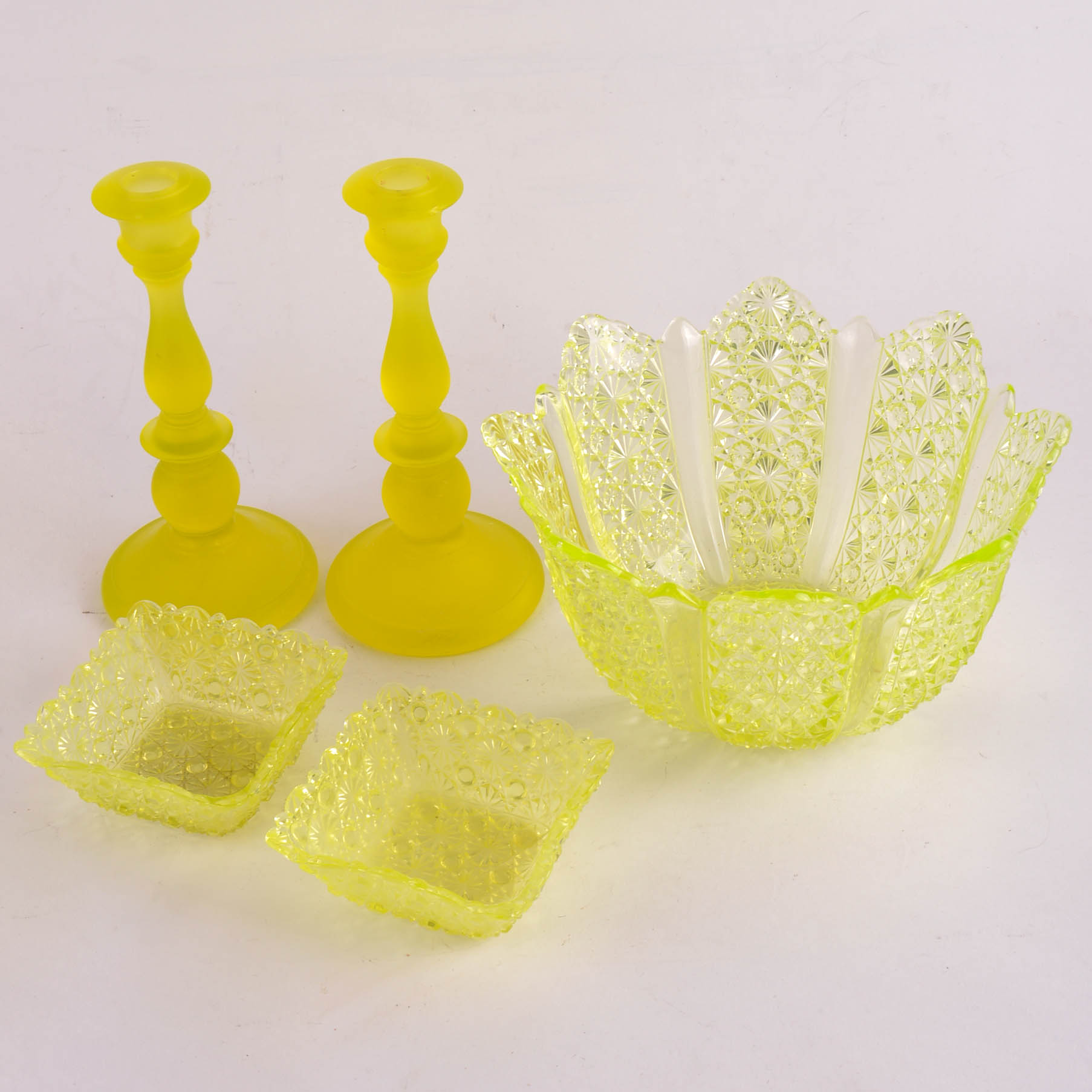 Yellow Pressed Glass