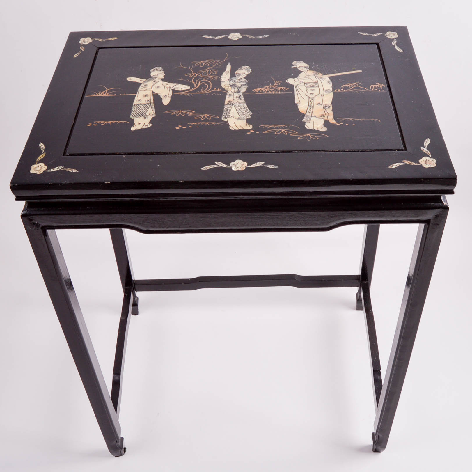 Asian Style Enameled Nesting Tables