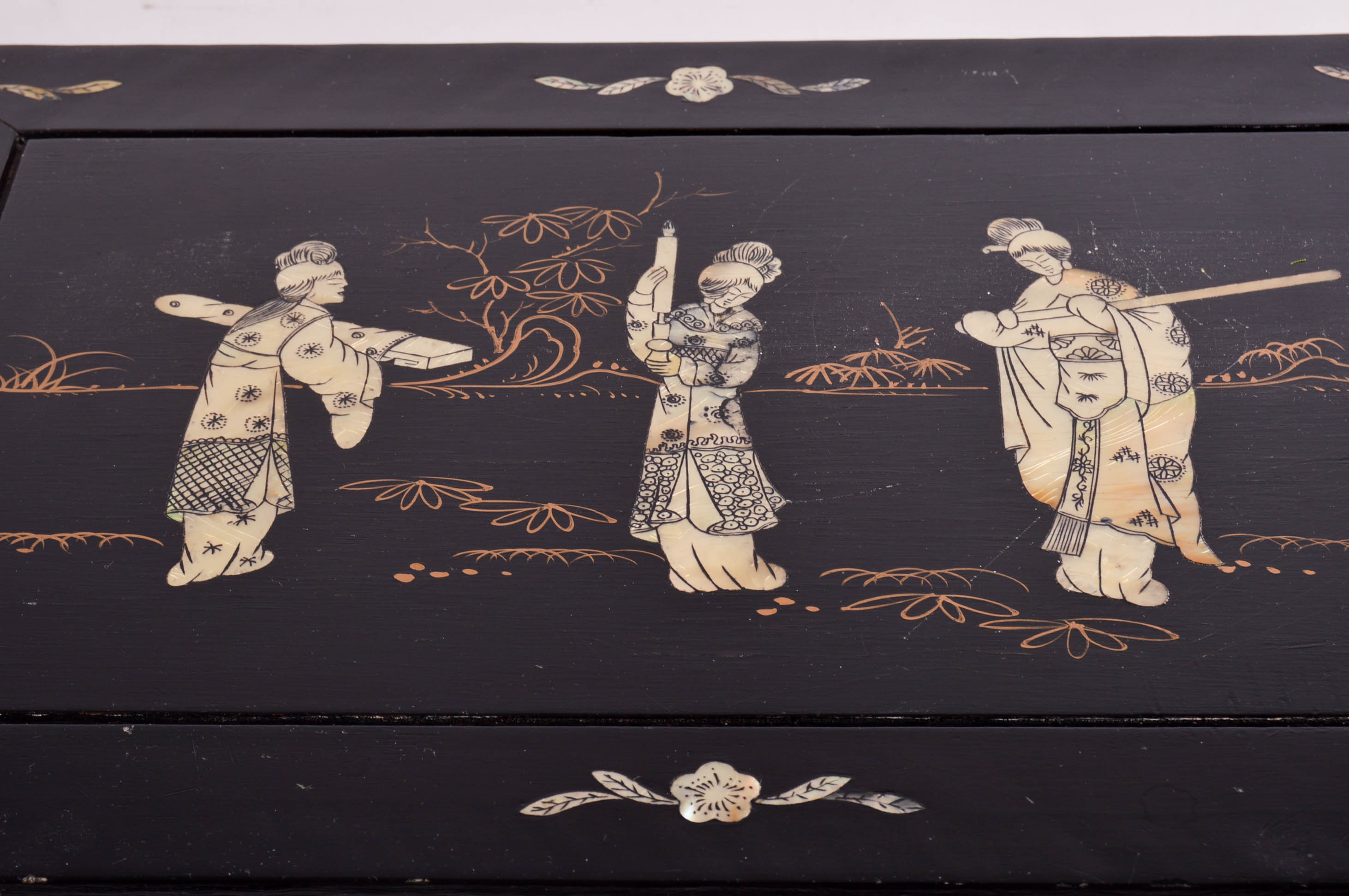 Asian Style Enameled Nesting Tables