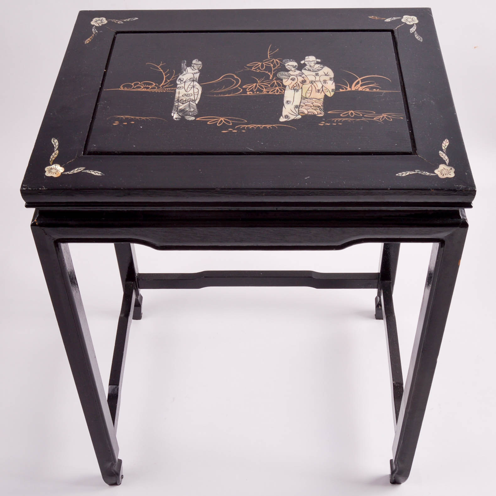 Asian Style Enameled Nesting Tables