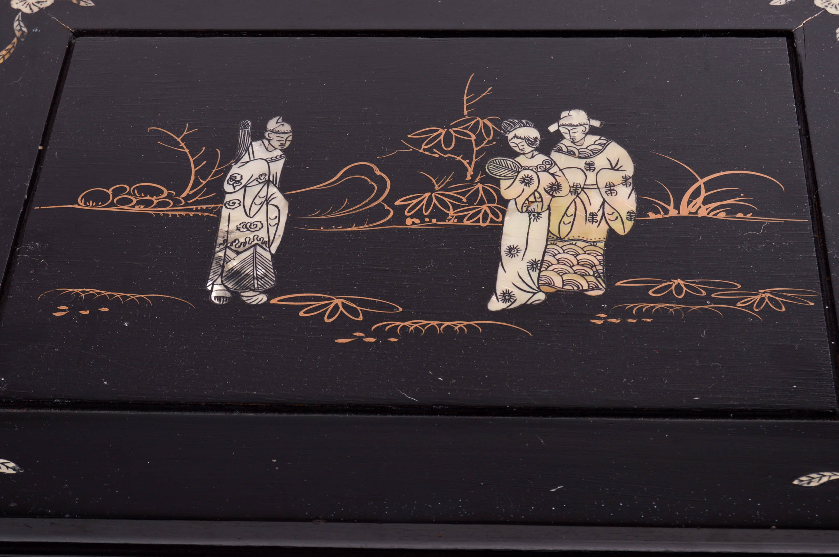 Asian Style Enameled Nesting Tables