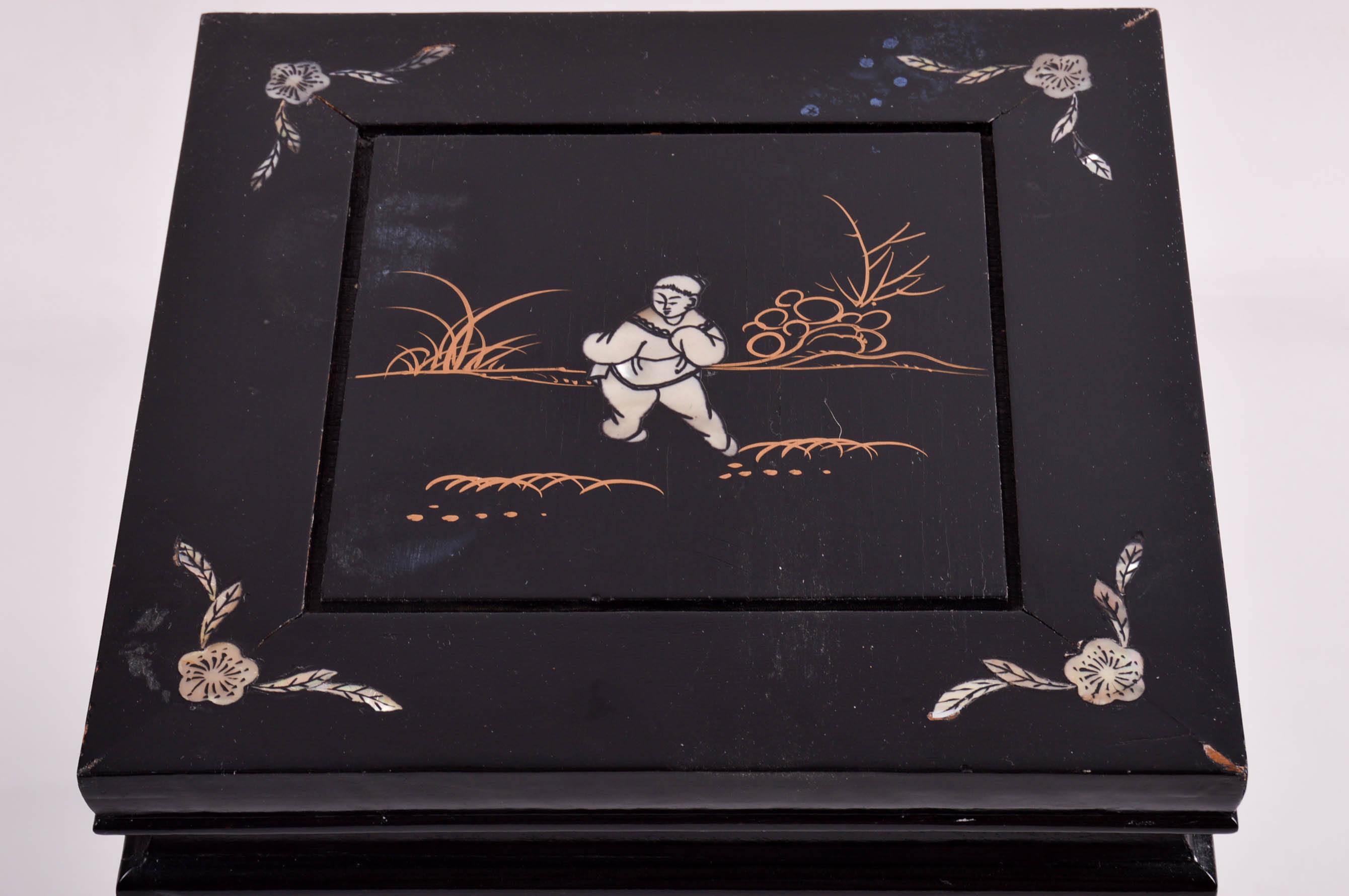 Asian Style Enameled Nesting Tables