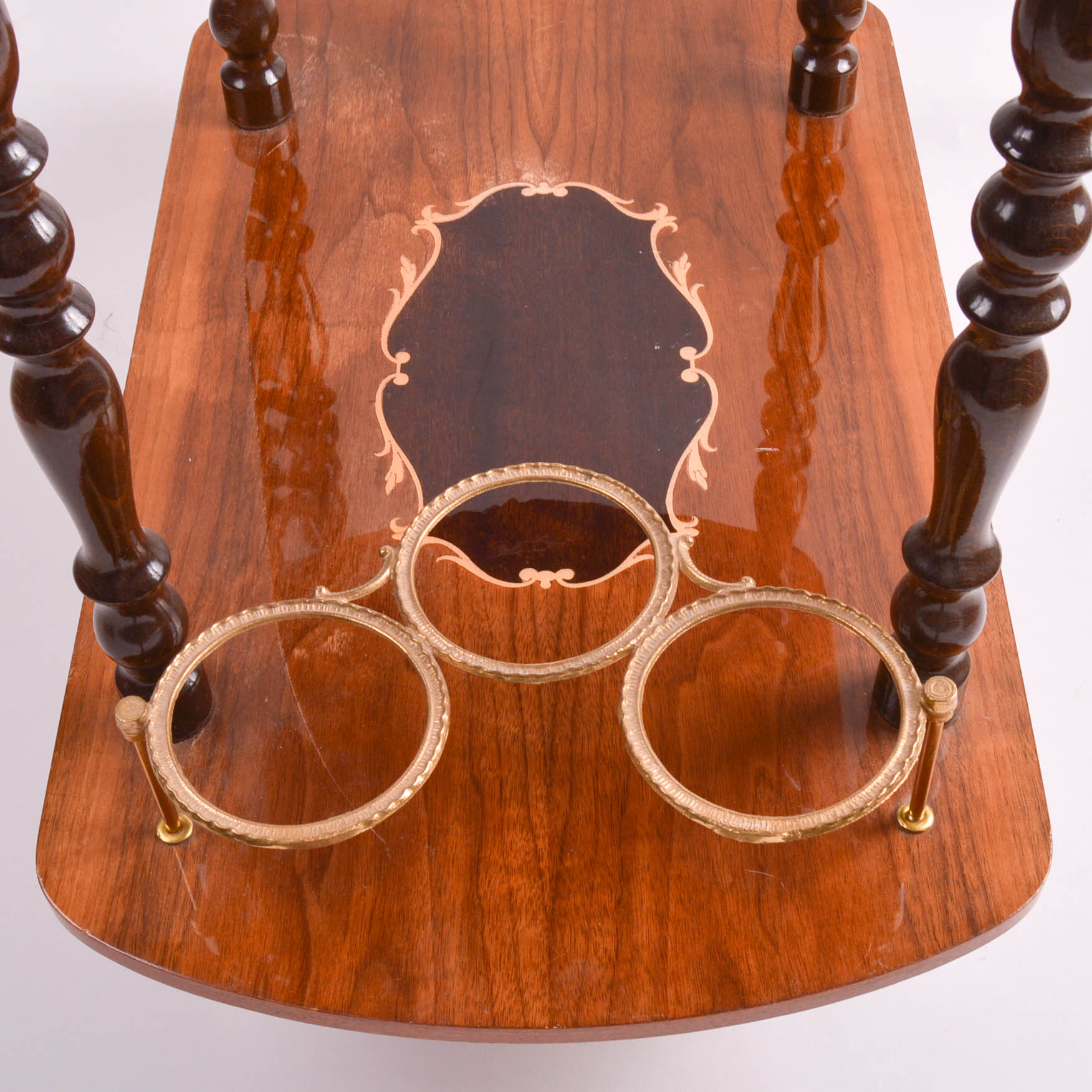 Vintage Wooden Rolling Bar Cart