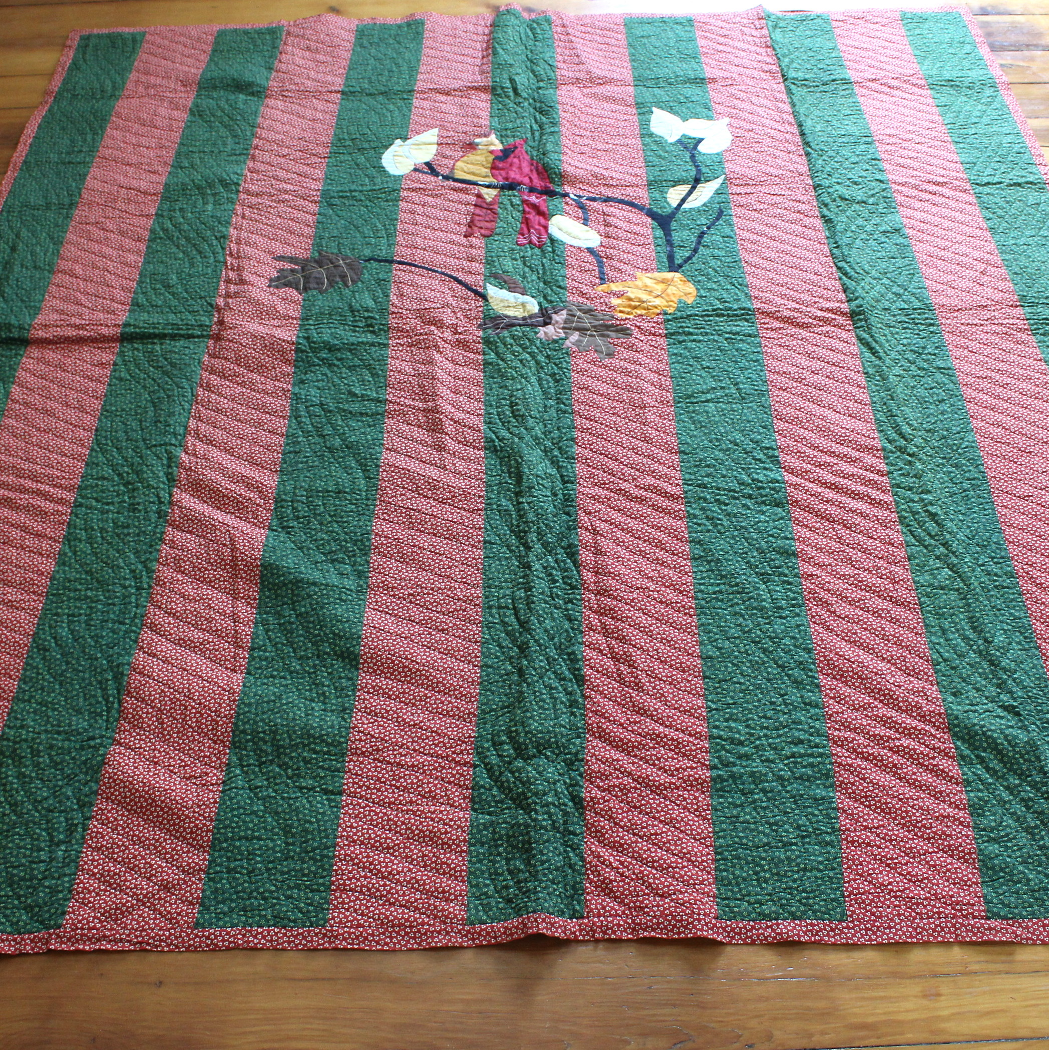 Vintage Coverlet With Cardinals