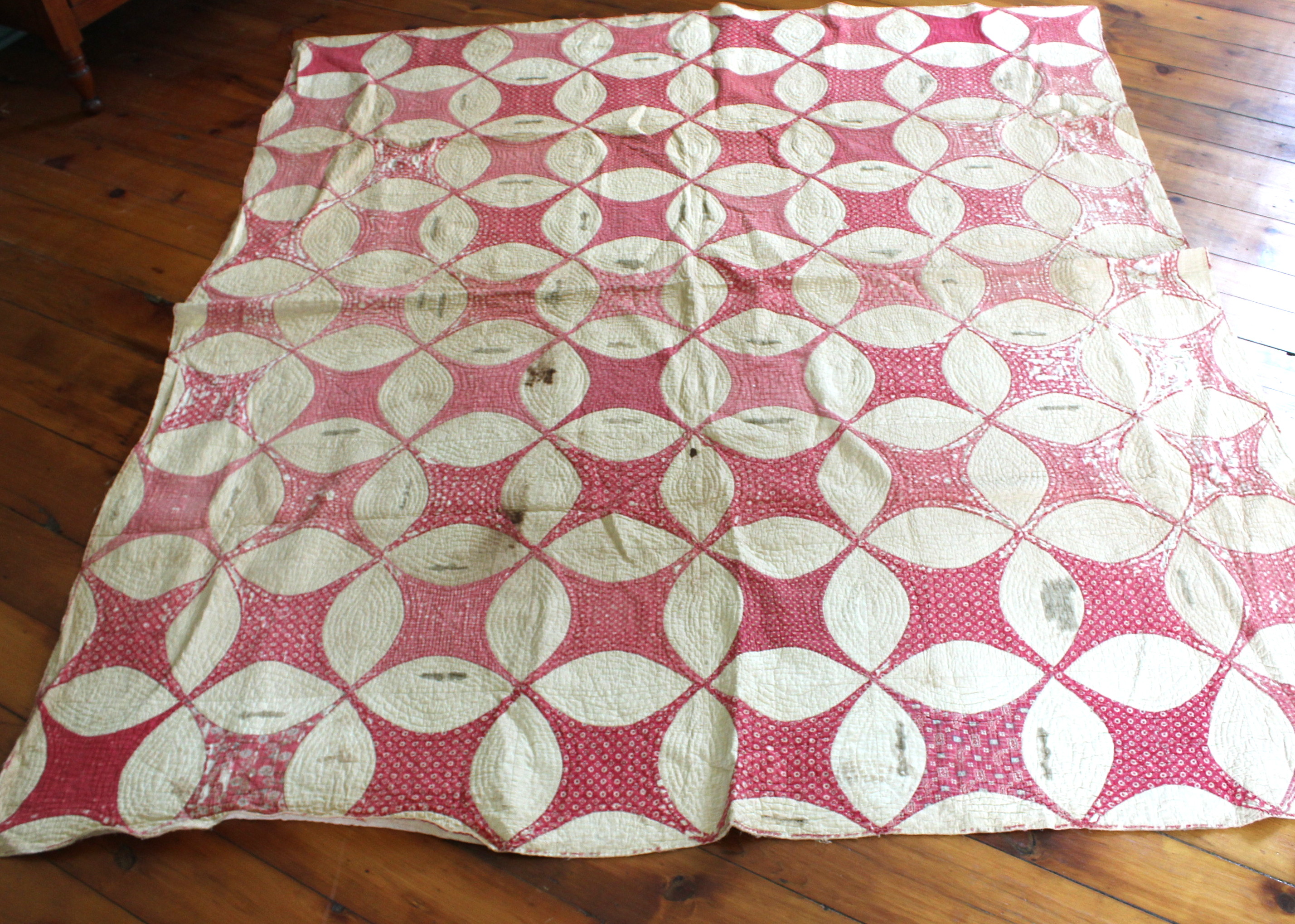 Antique Album Quilt and Vintage Irish Chain Quilt
