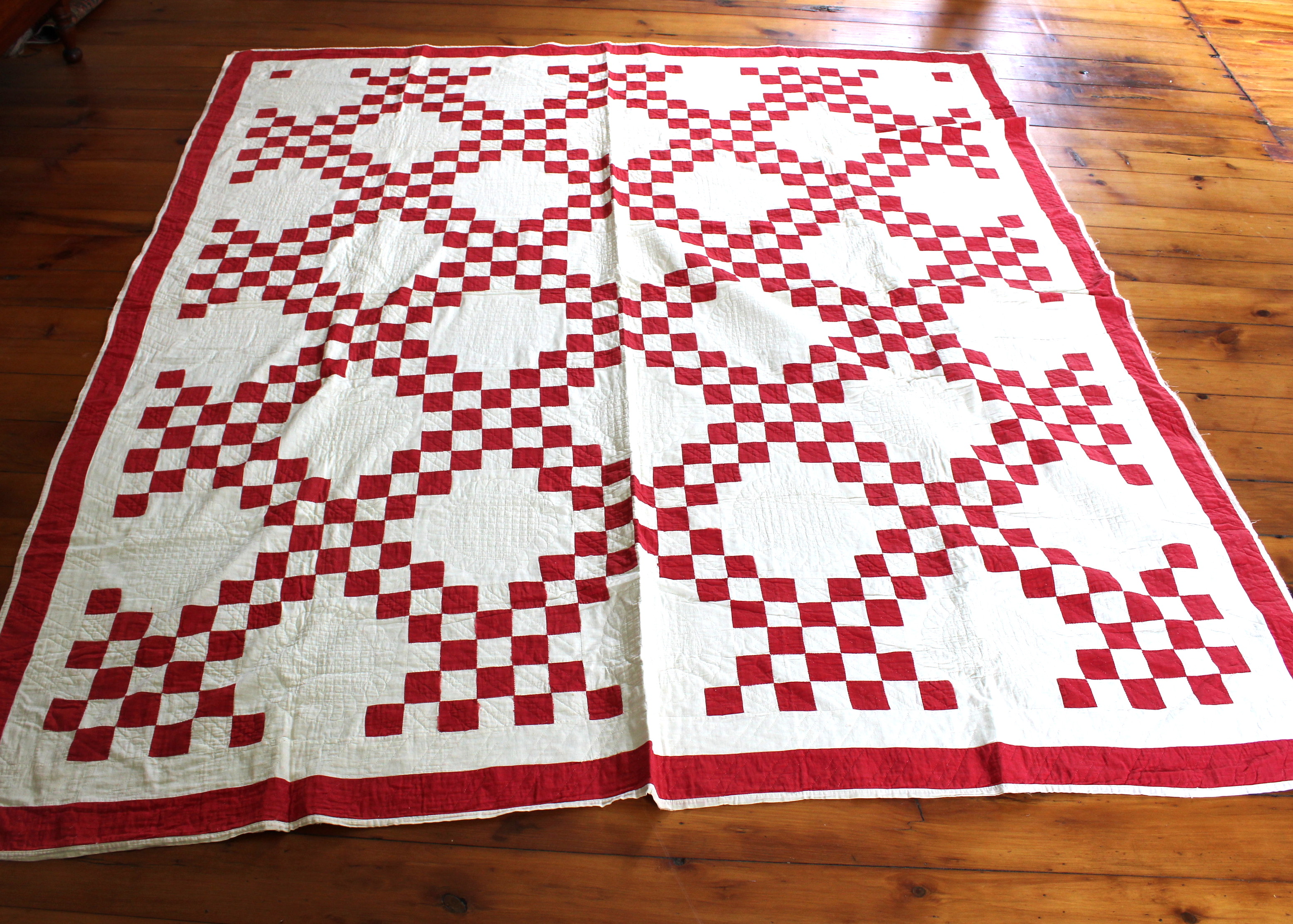 Antique Album Quilt and Vintage Irish Chain Quilt