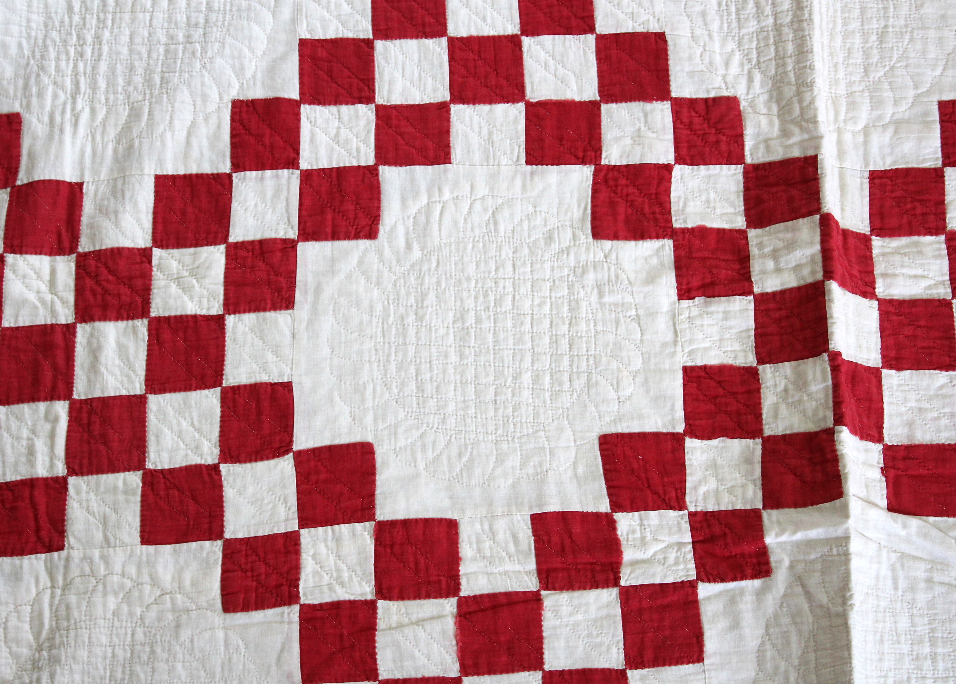 Antique Album Quilt and Vintage Irish Chain Quilt