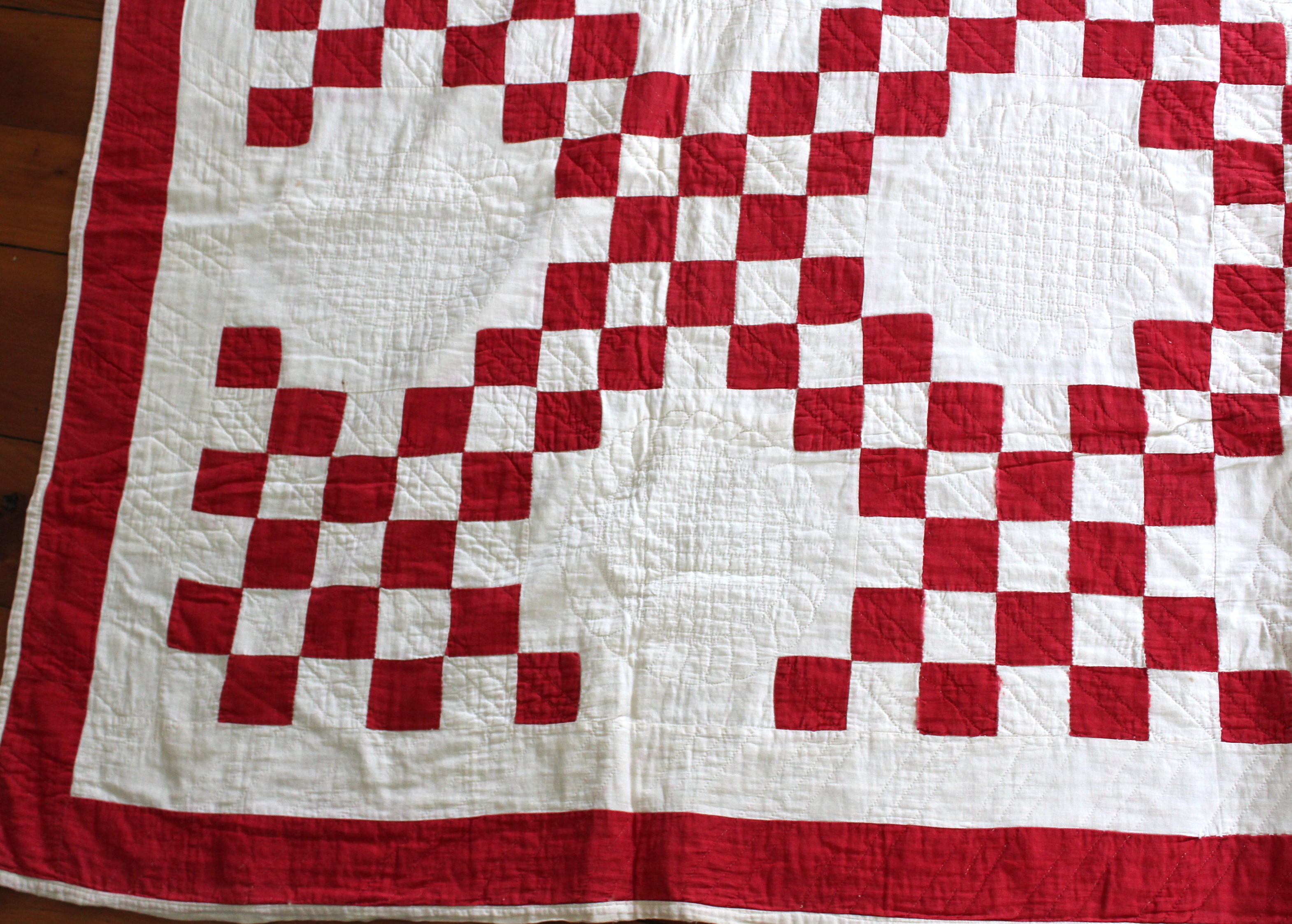 Antique Album Quilt and Vintage Irish Chain Quilt