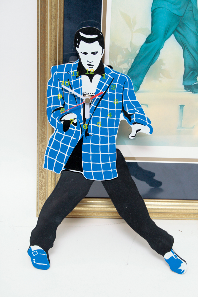 Signed Nate Giorgio Elvis Presley Print, Clock and Watch