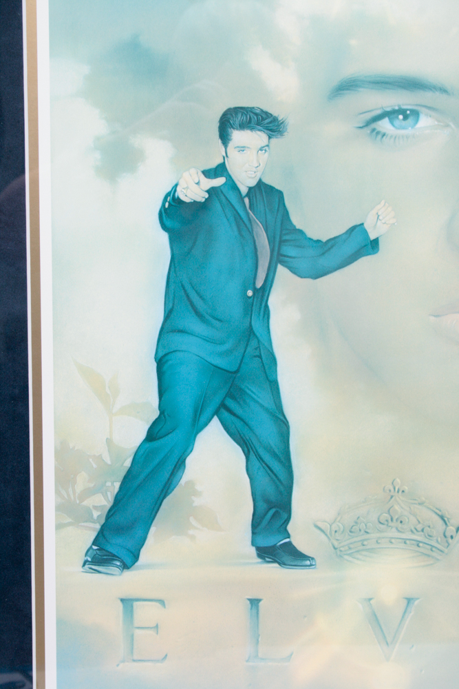 Signed Nate Giorgio Elvis Presley Print, Clock and Watch