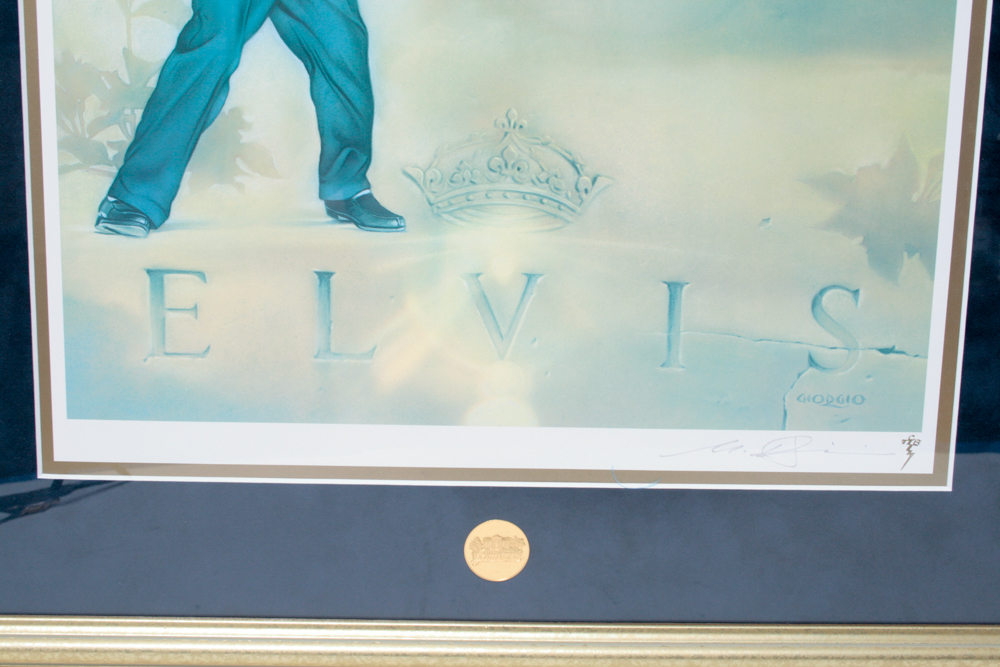 Signed Nate Giorgio Elvis Presley Print, Clock and Watch