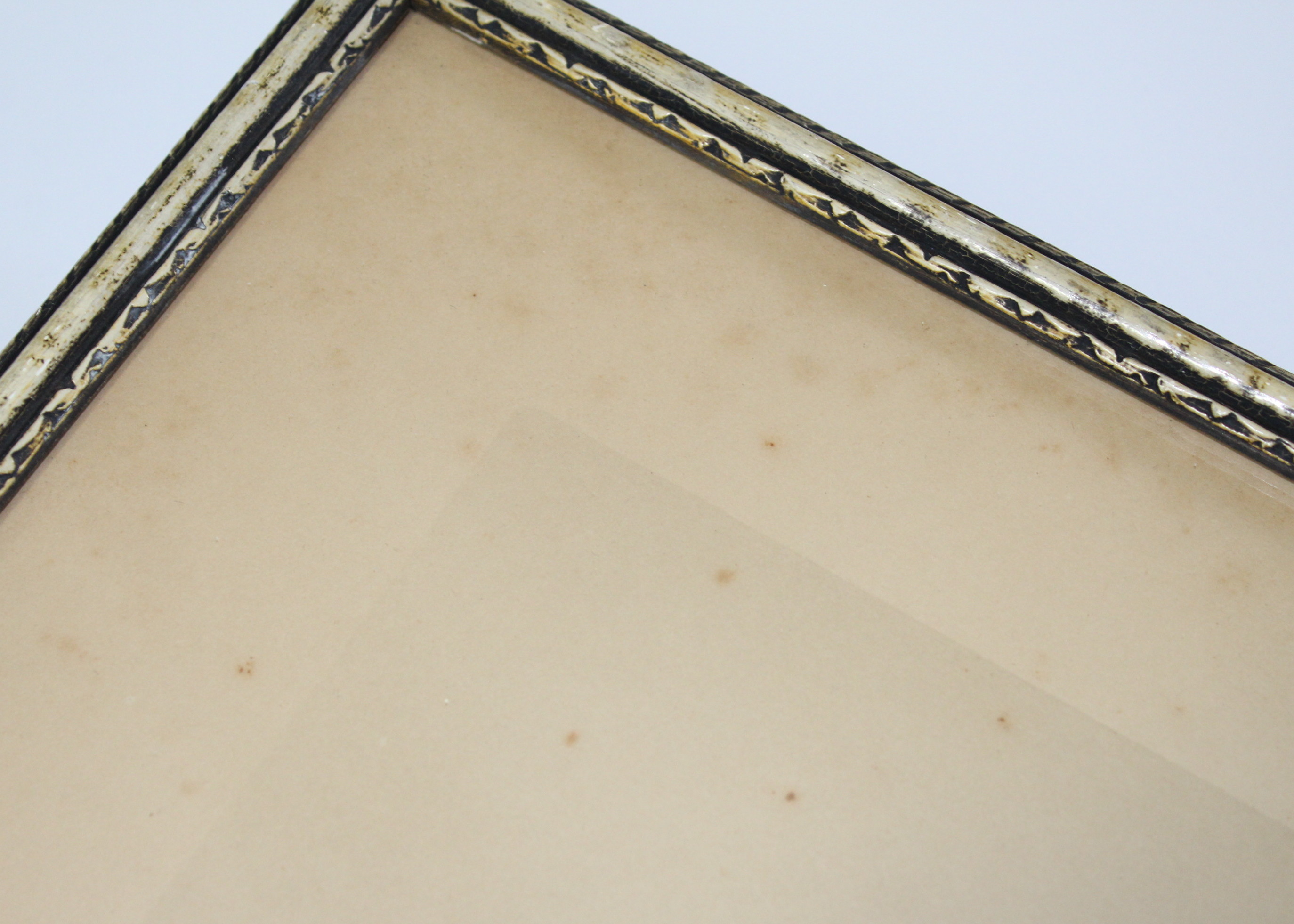 Vintage Etching of Kittens and Two Ceramic Cat Figurines