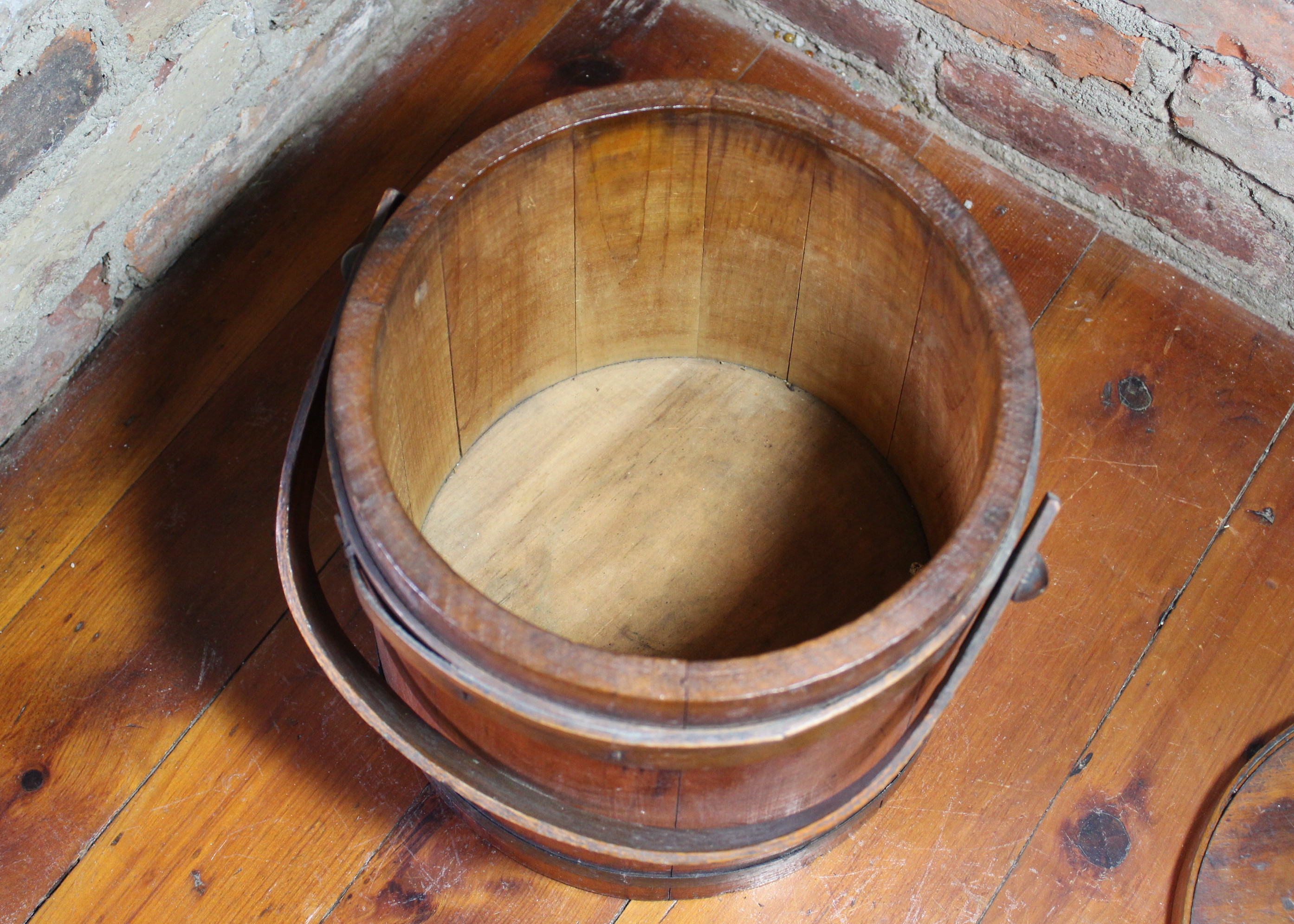 Antique Shaker Bucket and Wood Potato Masher