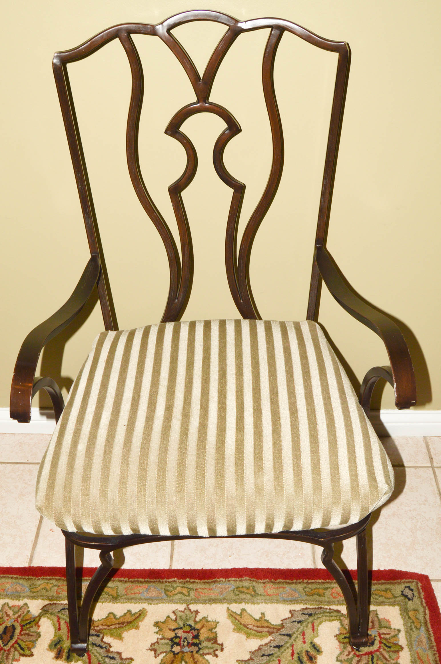 Glass Top and Wrought Iron Dining Table