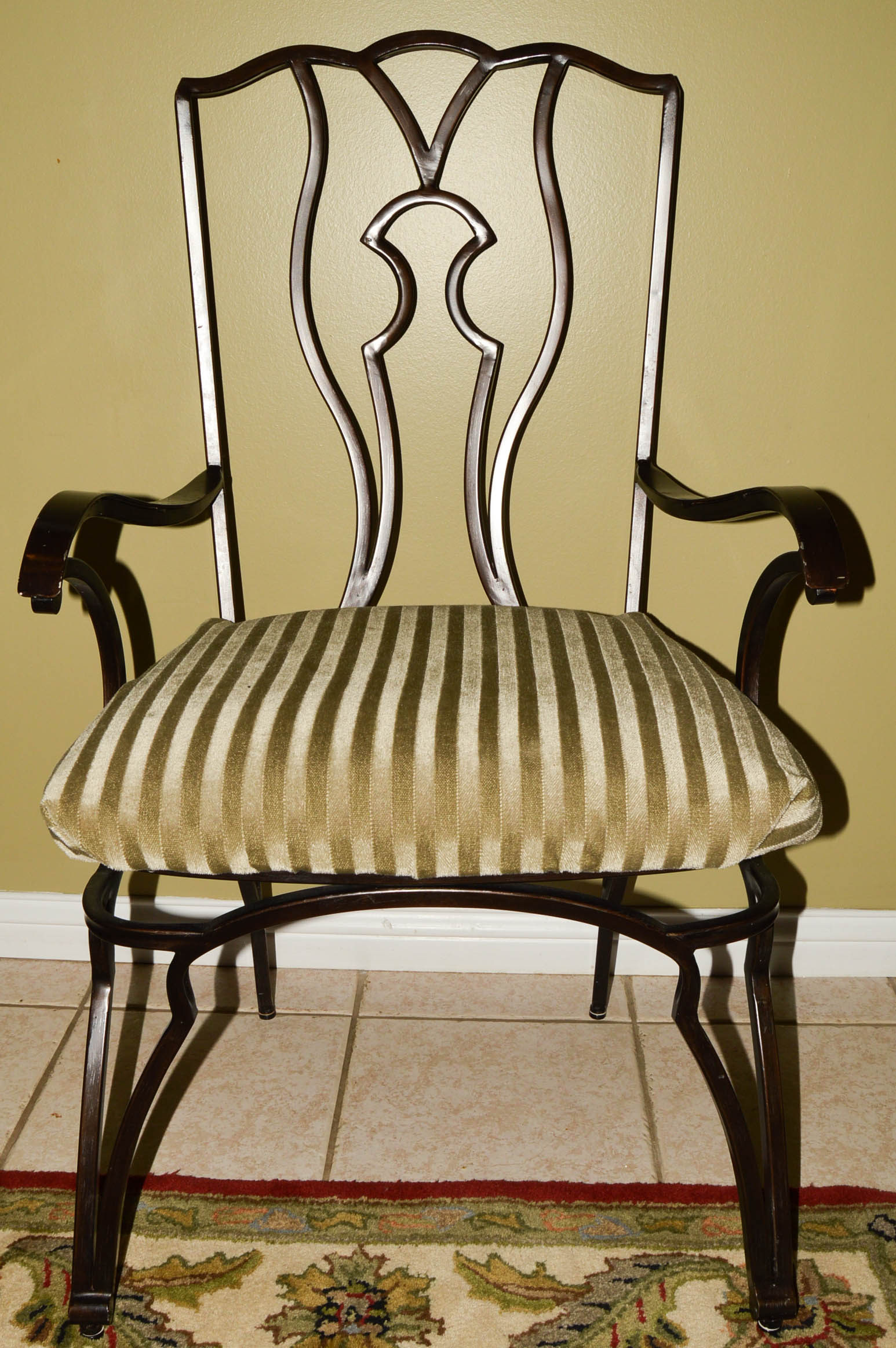 Glass Top and Wrought Iron Dining Table