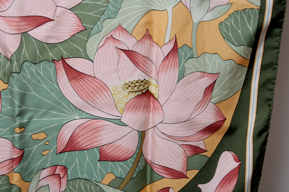 Vintage Hermès "Fleur de Lotus" Scarf
