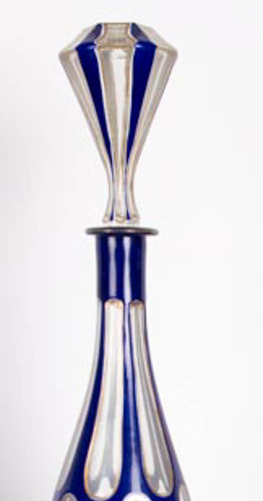Blue and Gold Bohemian Glass Decanters