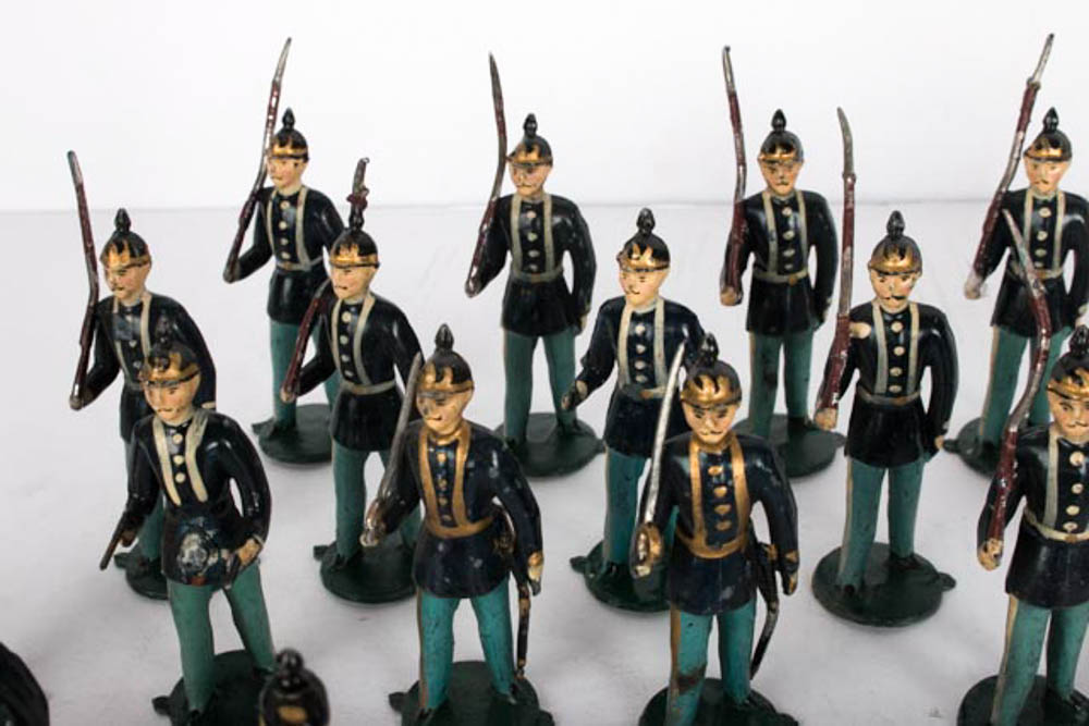 Vintage Hand-Painted Metal Toy Soldiers