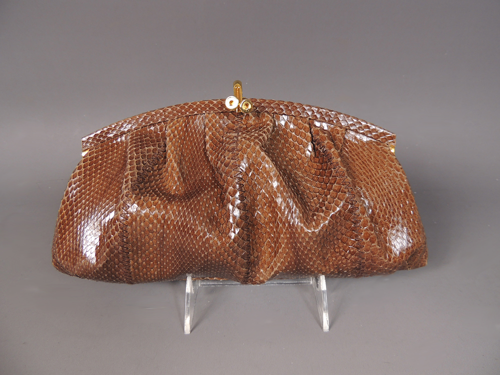 Susan Gail Snake Skin Clutch