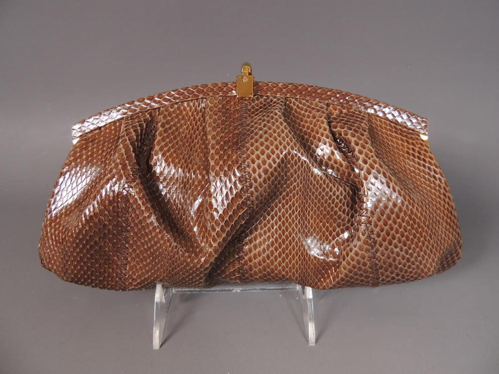 Susan Gail Snake Skin Clutch
