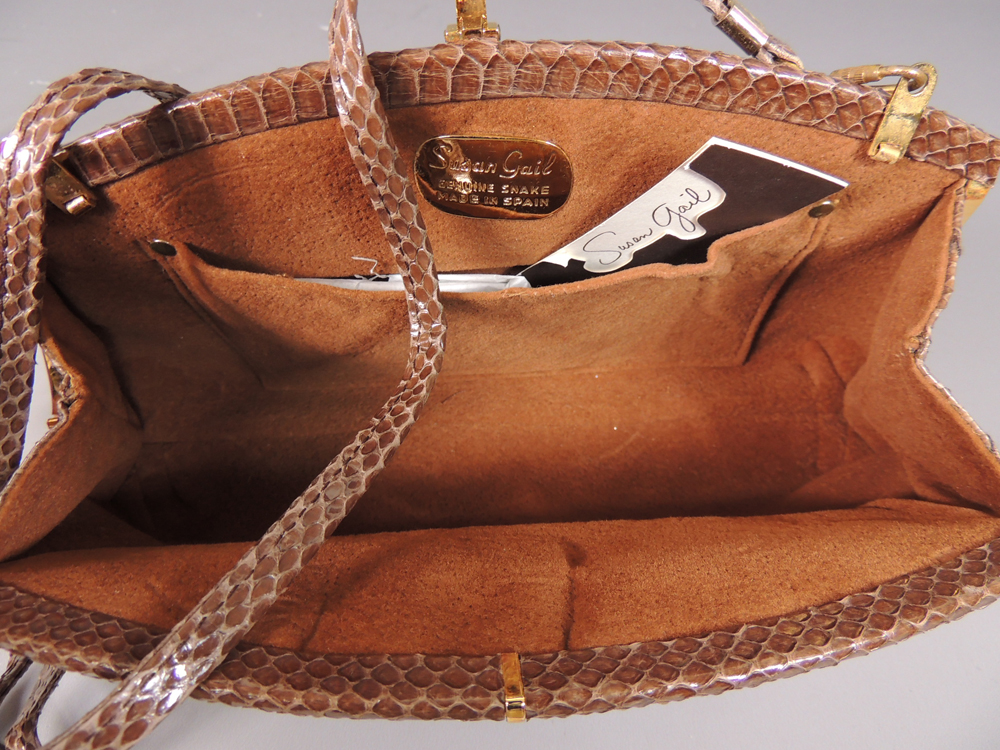 Susan Gail Snake Skin Clutch