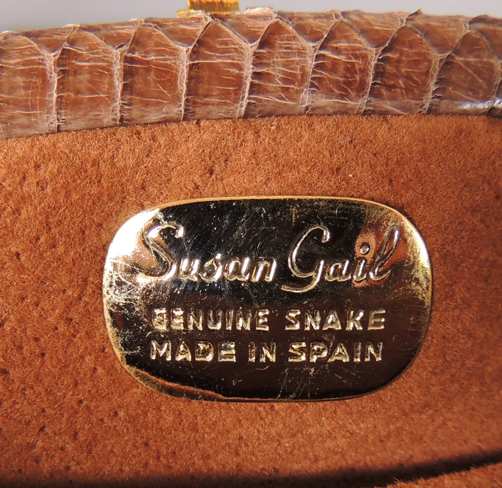 Susan Gail Snake Skin Clutch