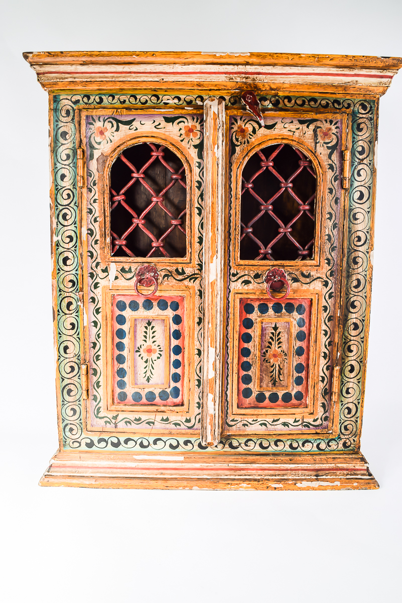 Antique Hand Painted Indian Cupboard