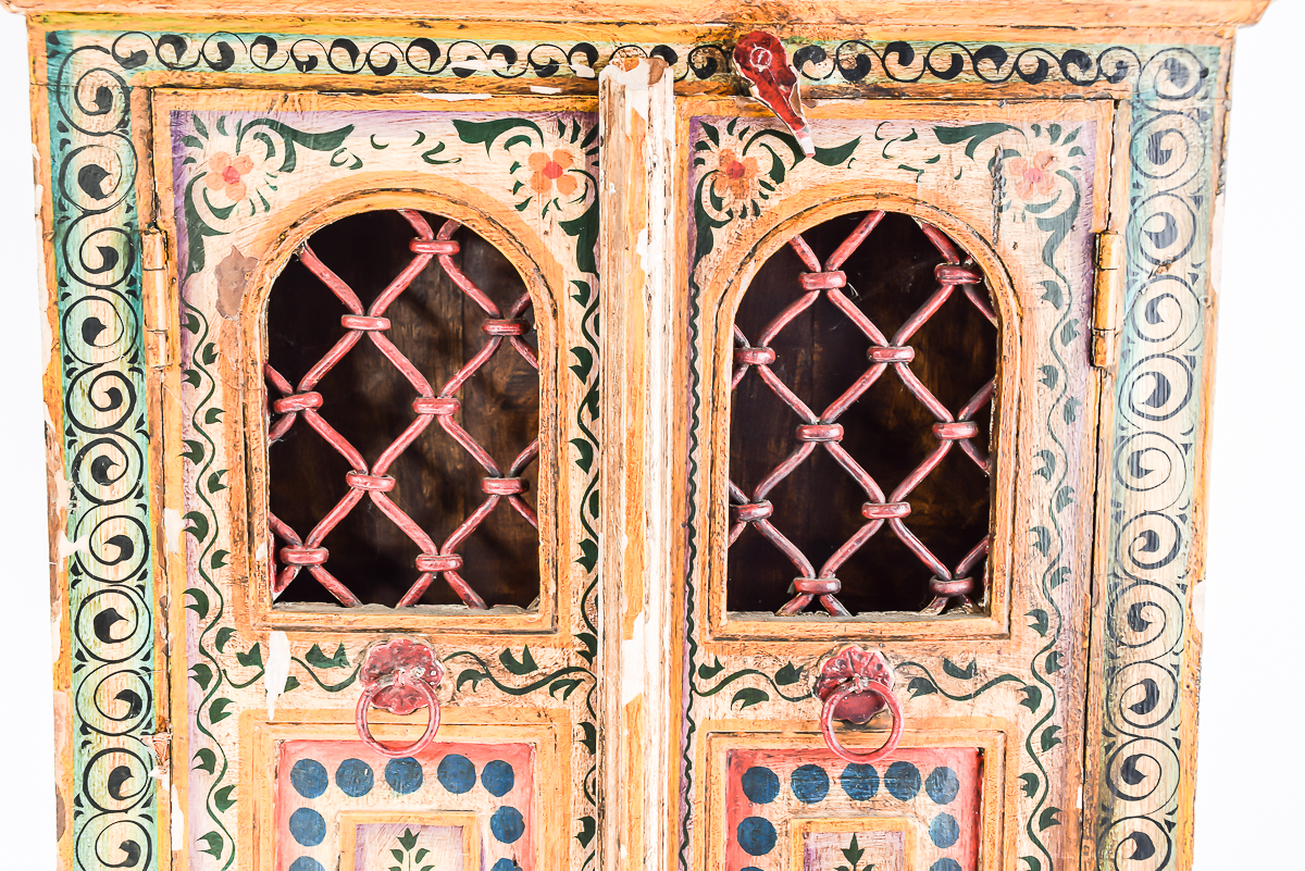 Antique Hand Painted Indian Cupboard