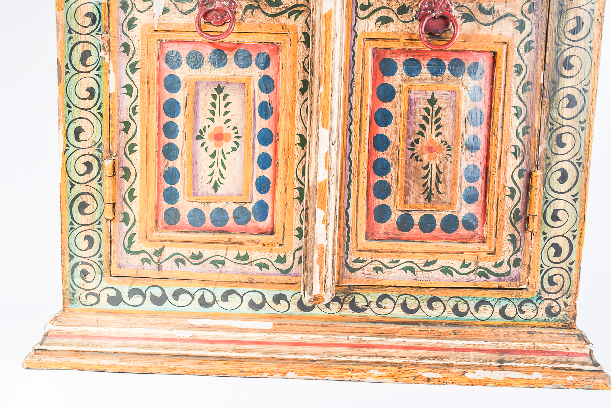 Antique Hand Painted Indian Cupboard