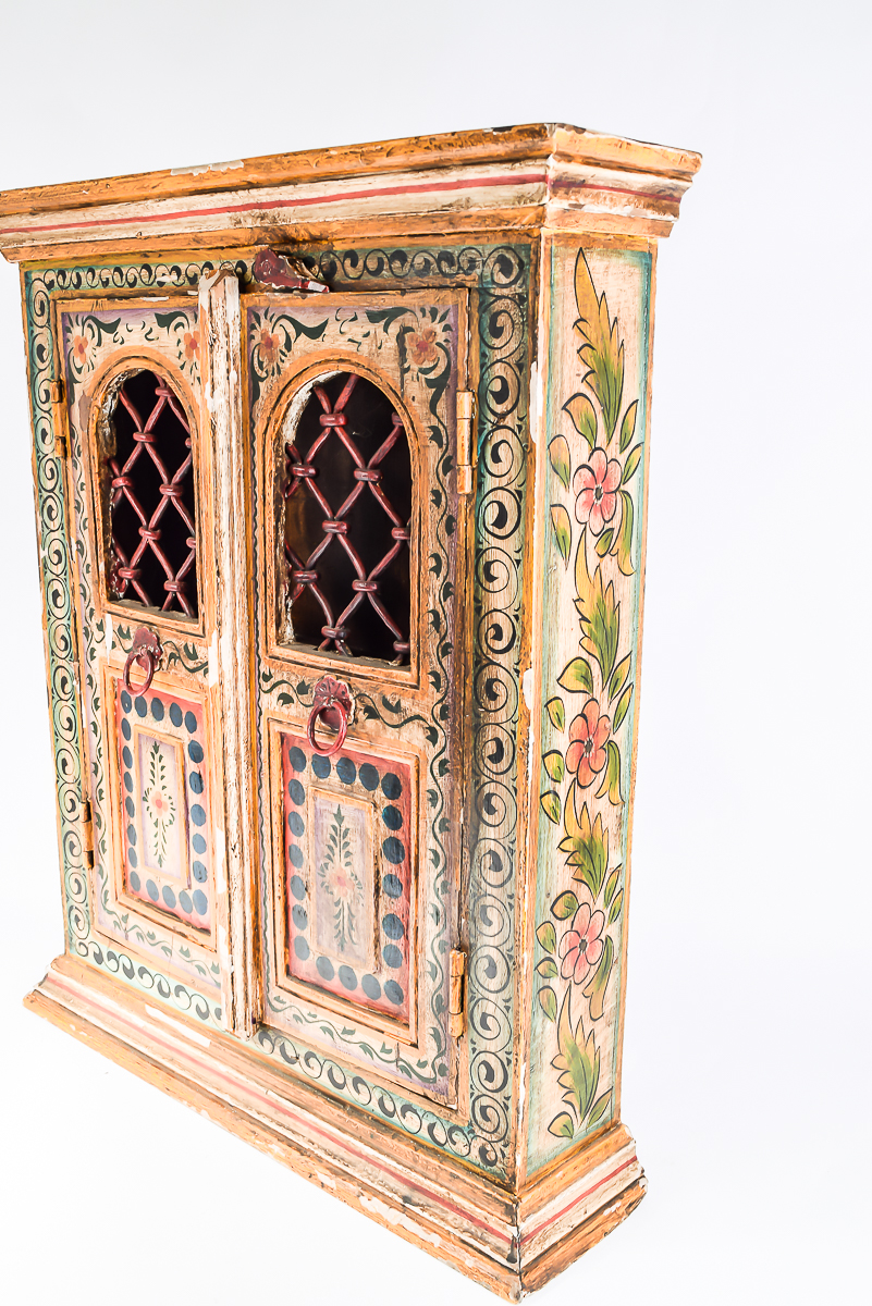 Antique Hand Painted Indian Cupboard
