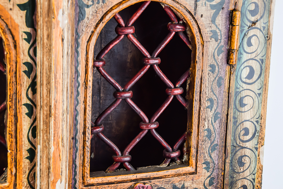 Antique Hand Painted Indian Cupboard