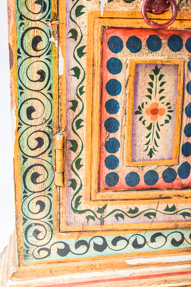 Antique Hand Painted Indian Cupboard