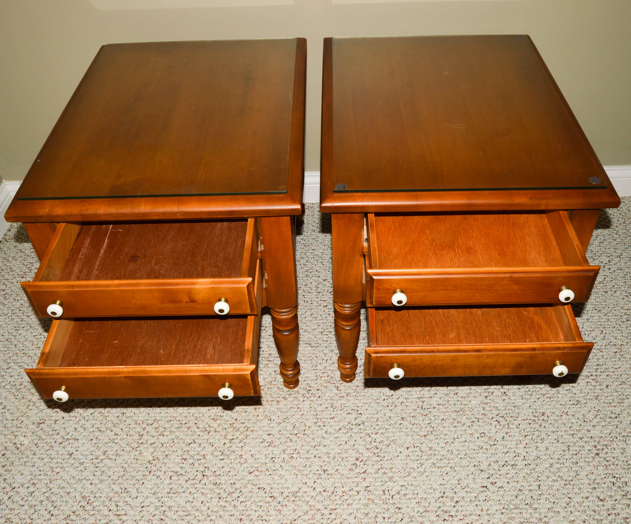 Mid Century Modern Maple End Tables