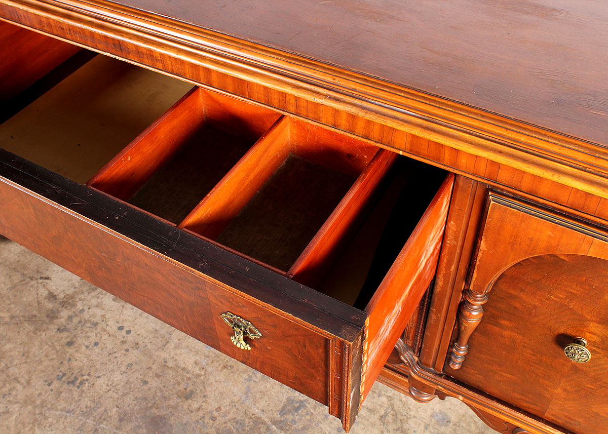 Antique Mahogany Buffet with Carved Base