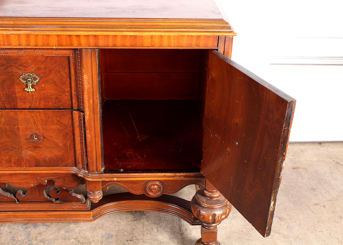 Antique Mahogany Buffet with Carved Base
