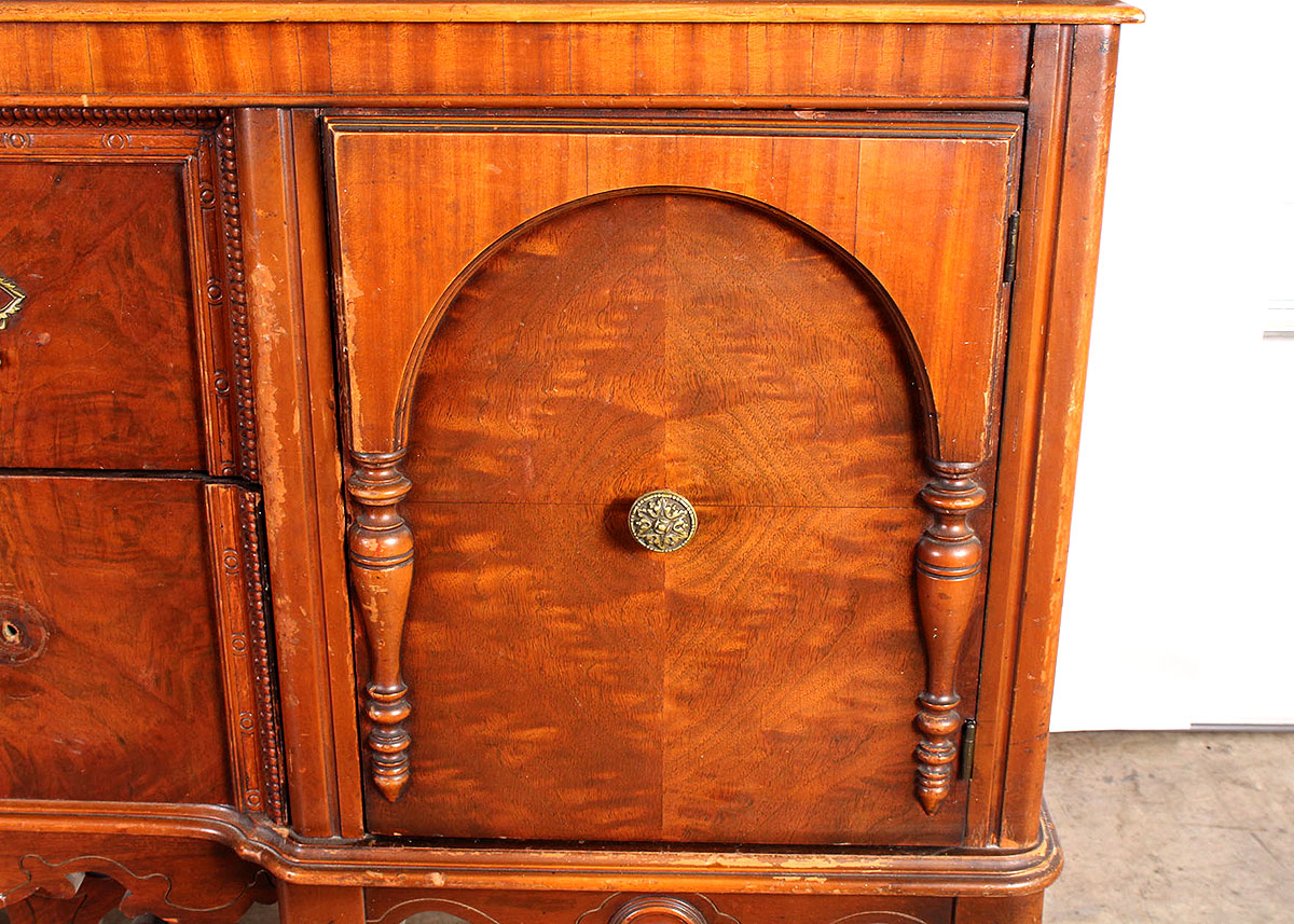 Antique Mahogany Buffet with Carved Base