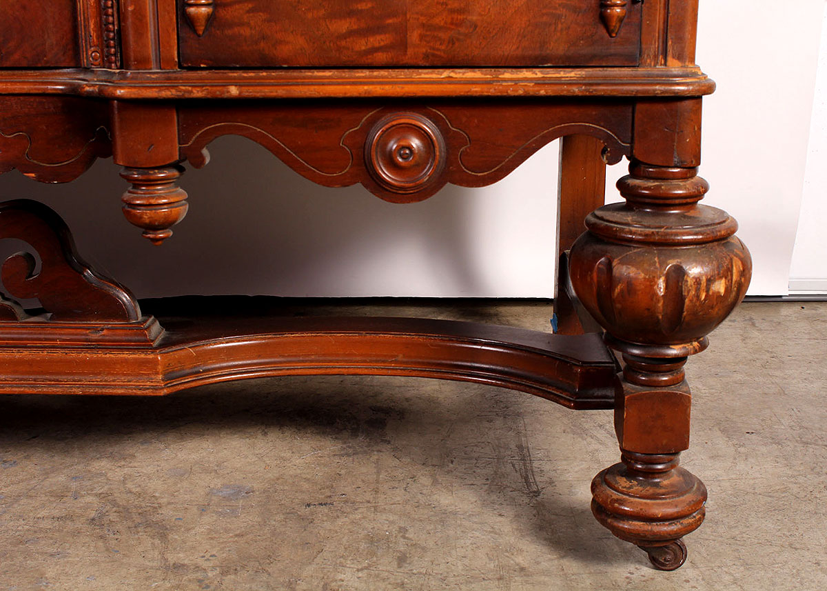 Antique Mahogany Buffet with Carved Base