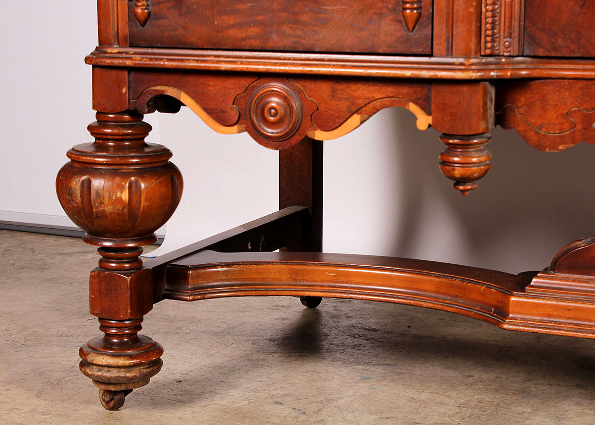 Antique Mahogany Buffet with Carved Base