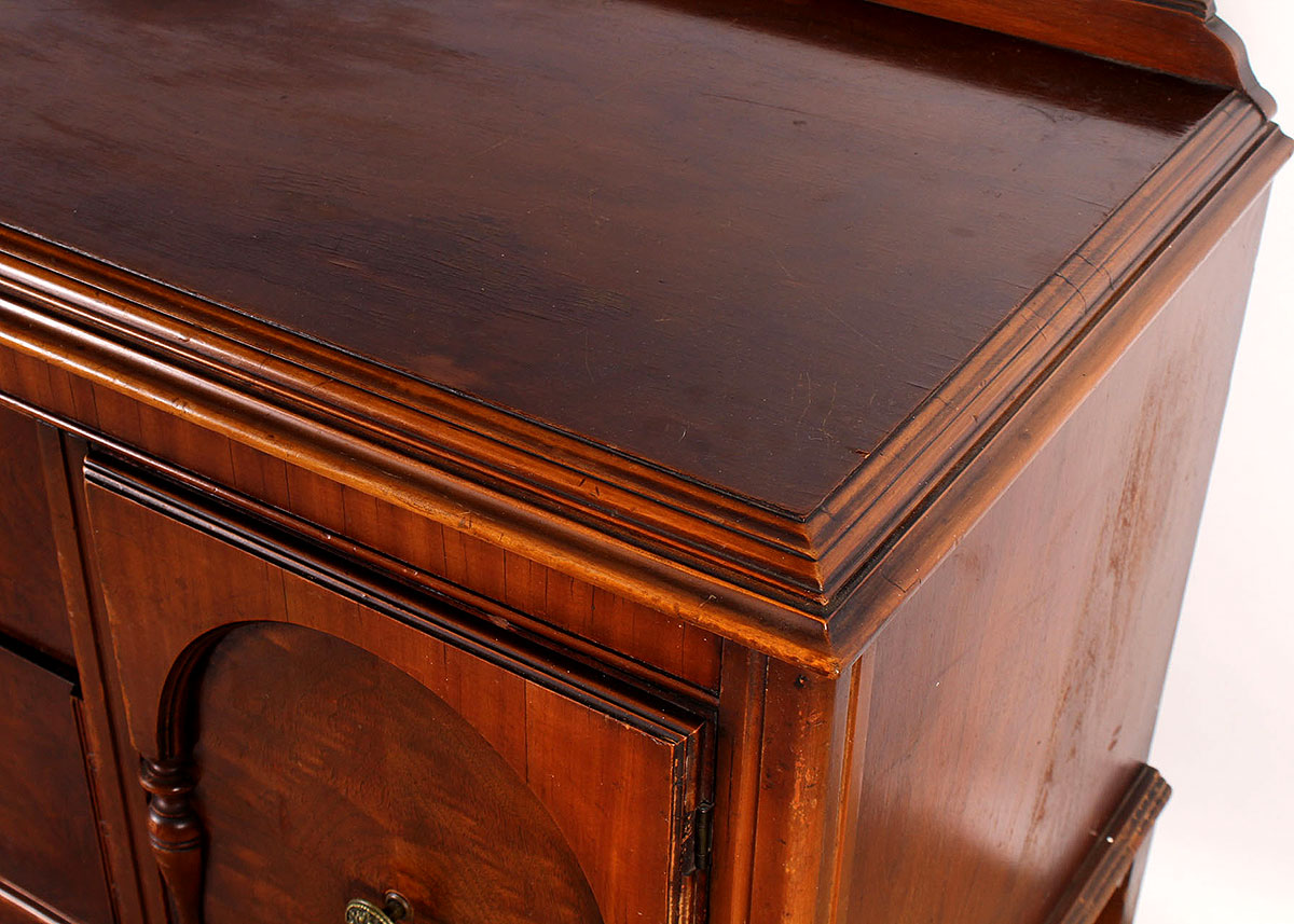 Antique Mahogany Buffet with Carved Base