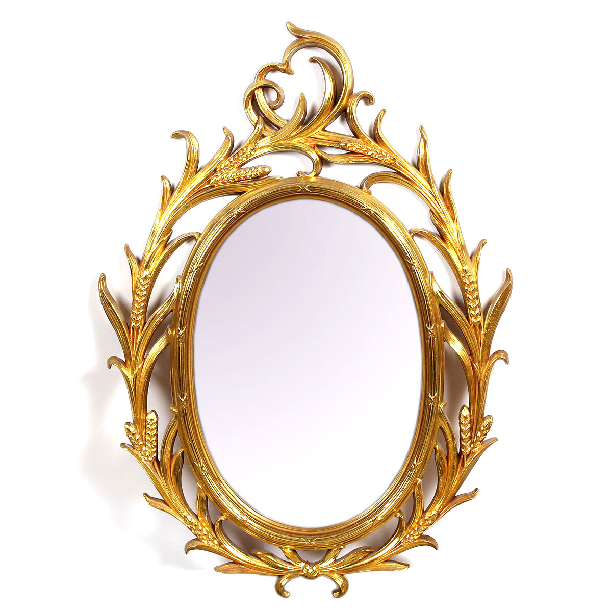 Rococo Style Wall Mirror with Wheat Details