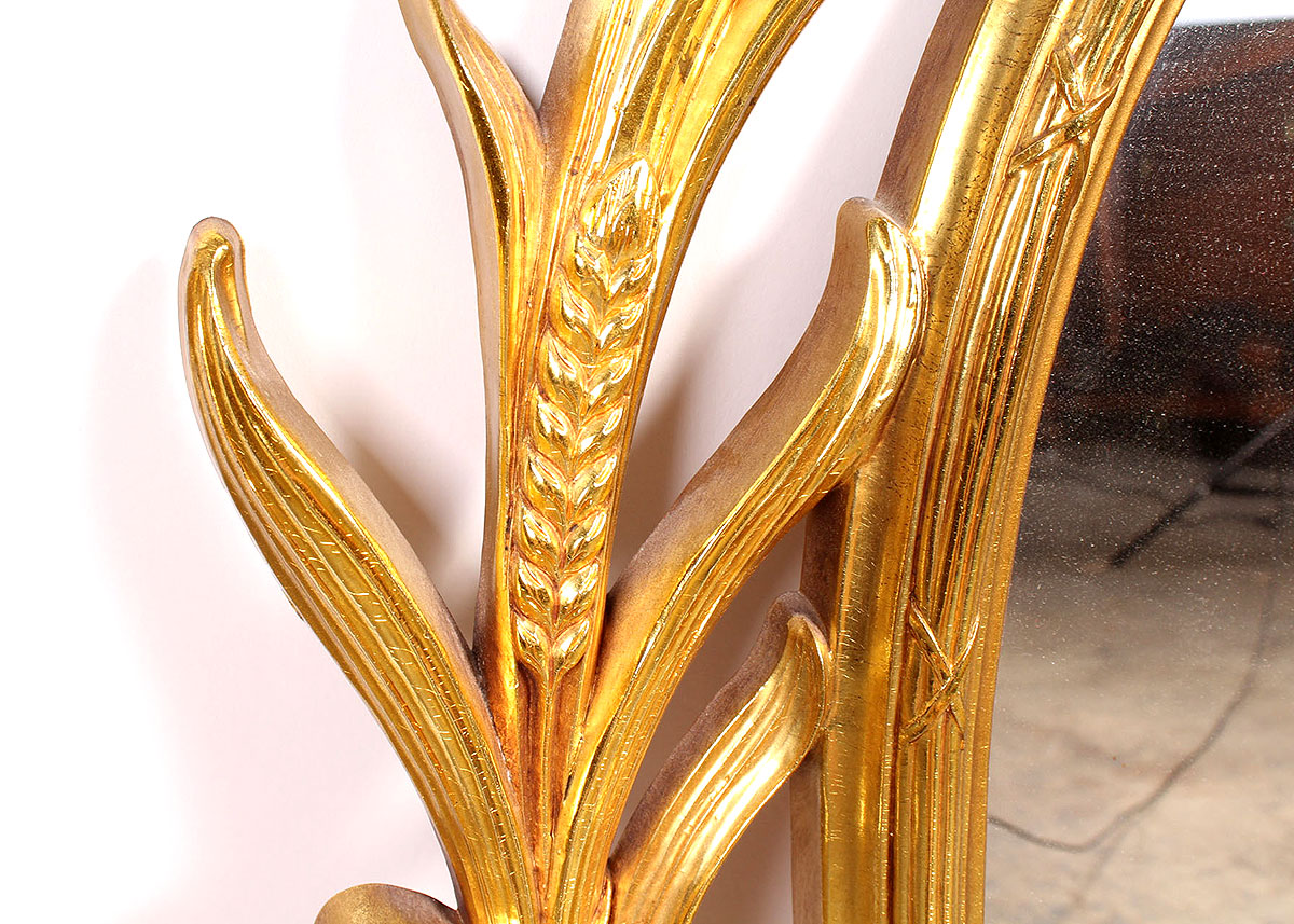 Rococo Style Wall Mirror with Wheat Details