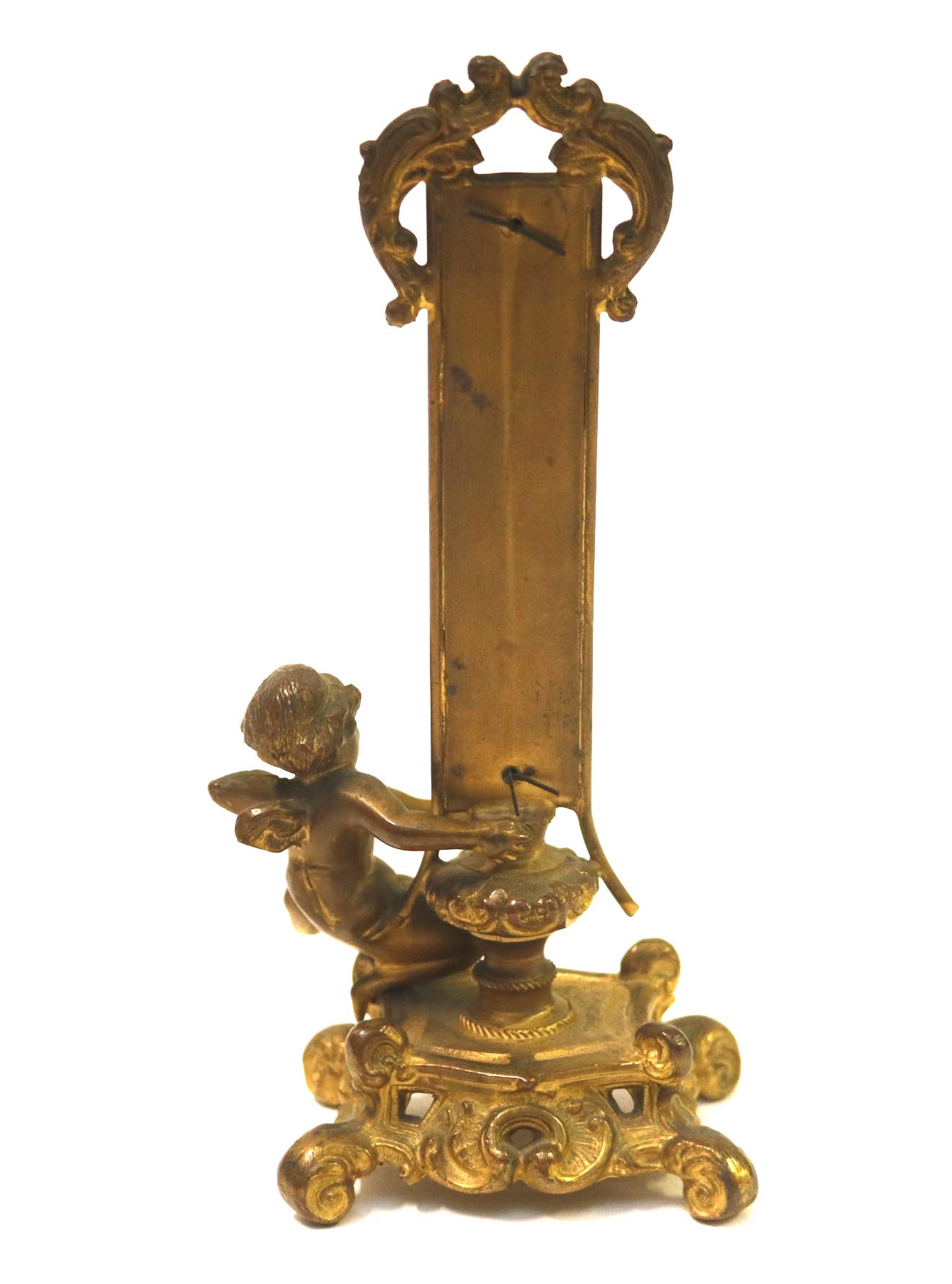 1890's Bronze Cupid Tabletop Thermometer